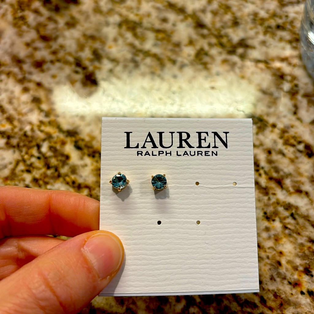 Ralph Lauren Blue And Gold Earrings 10$